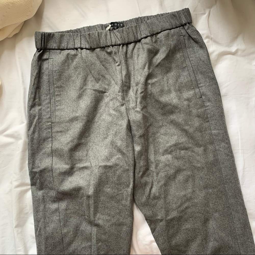 Theory Thorene Grey Flannel Pants